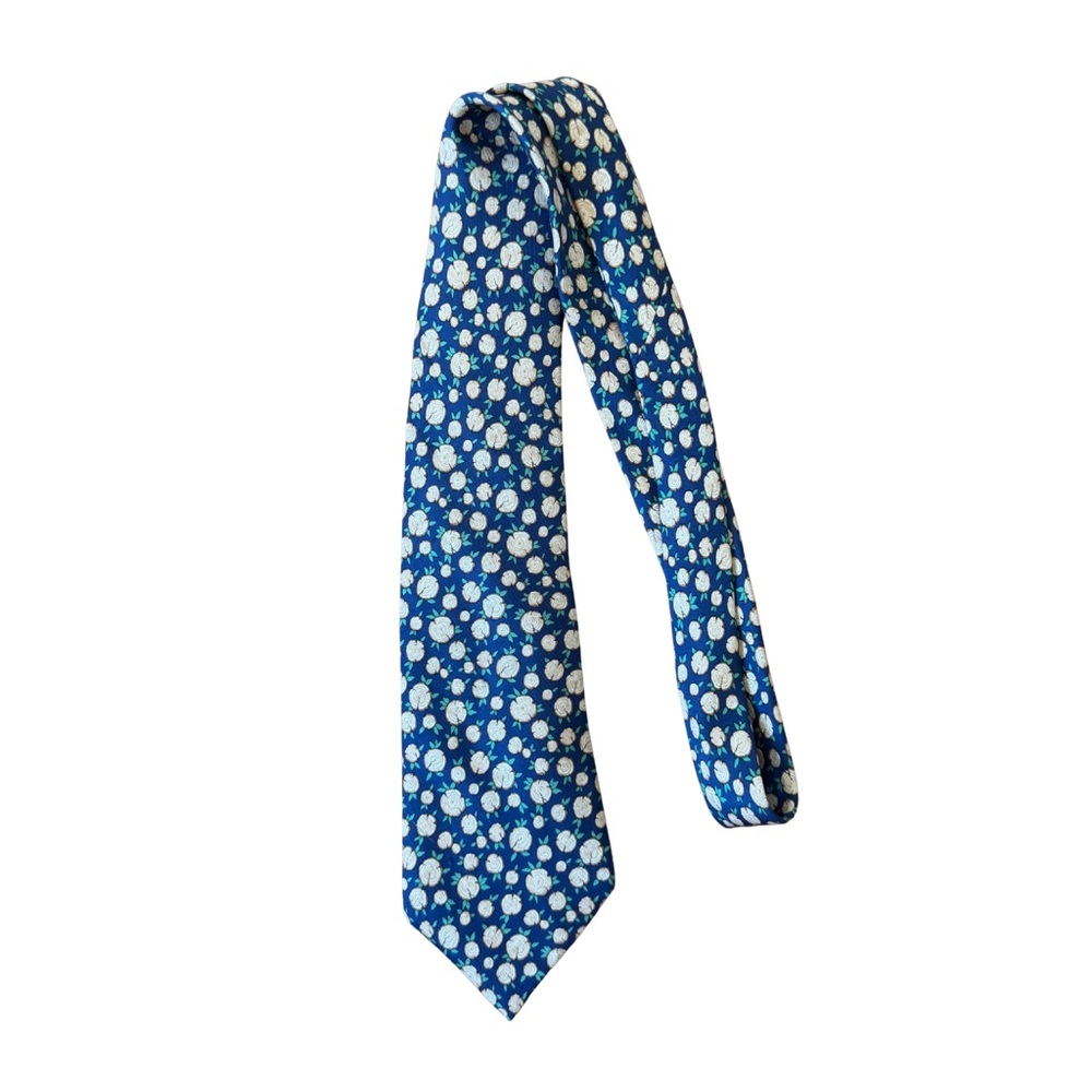 HERMES TIE 7734 OA Navy Blue “Log” 100% Silk tie